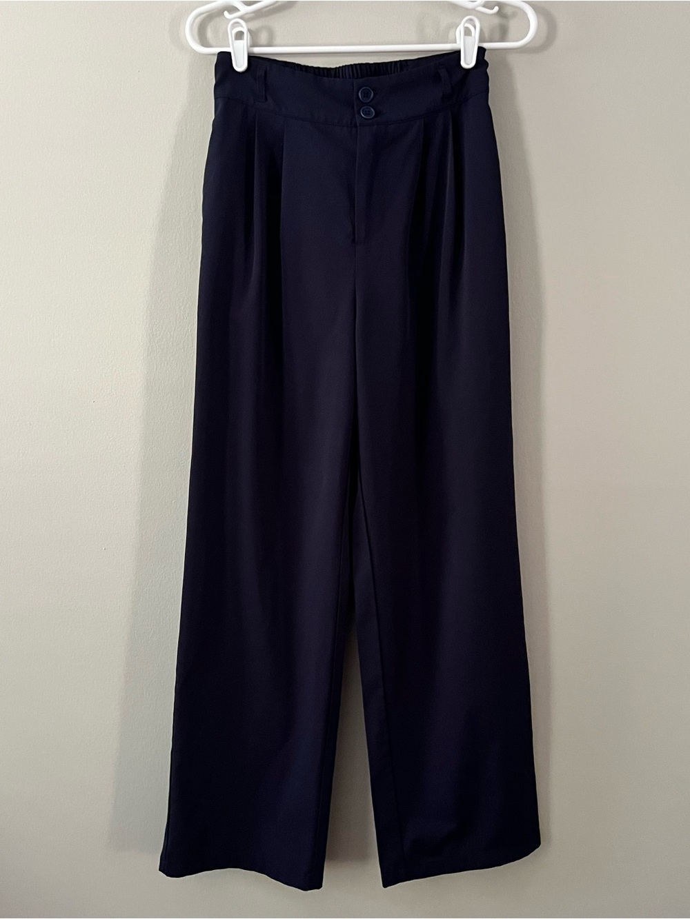 HALARA Navy Wide-Leg High-Waist Pants Size Small